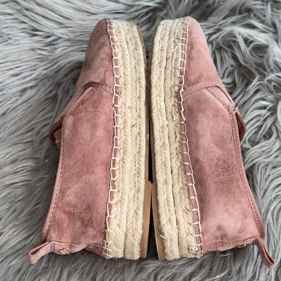 EUC Sam Edelman Carrin Suede Platform Espadrille Flats Dusty Rose Size 8 - Picture 4 of 10